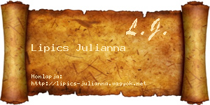 Lipics Julianna névjegykártya